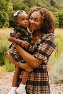 Baby Gracie Dress Set In Plaid - FINAL SALE -Ivy City Co Dress GraciePlaid ConradRanch F23 18 784645