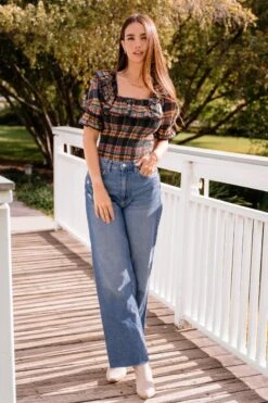 Gracie Top In Plaid - FINAL SALE 19 Gracie Top In Plaid - FINAL SALE -Ivy City Co Dress GraciePlaidTop ConradRanch F23 10 162379