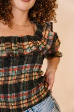 Gracie Top In Plaid - FINAL SALE 20 Gracie Top In Plaid - FINAL SALE -Ivy City Co Dress GraciePlaidTop Studio F23 7 265329