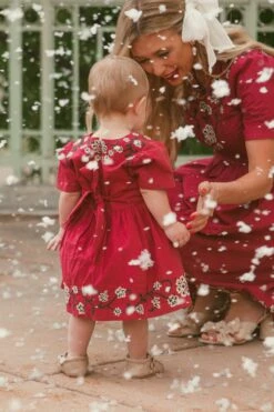 Baby Heidi Dress Set In Maroon - FINAL SALE -Ivy City Co Dress Heidi Kingsbury11 572135
