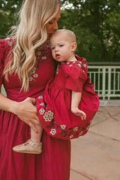 Baby Heidi Dress Set In Maroon - FINAL SALE -Ivy City Co Dress Heidi Kingsbury2 553848