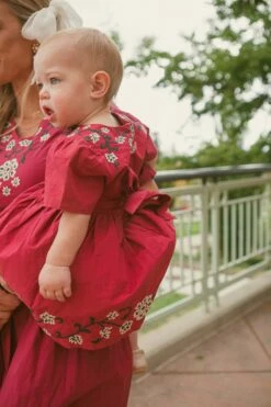 Baby Heidi Dress Set In Maroon - FINAL SALE -Ivy City Co Dress Heidi Kingsbury3 516604