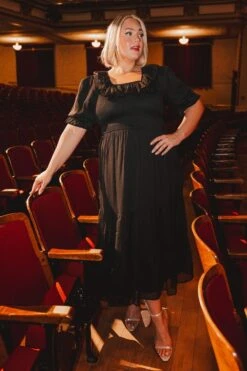 Gracie Dress In Black Chiffon -Ivy City Co Dress Holiday2 WEB 23 559110