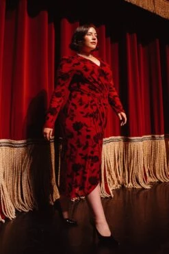 Amaya Burnout Dress In Red - FINAL SALE -Ivy City Co Dress Holiday2 WEB 84 351443