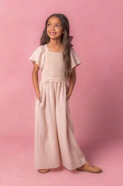 Mini Indie Jumpsuit In Lavender Gingham -Ivy City Co Dress IndieGingham Studio Easter24 13 303487