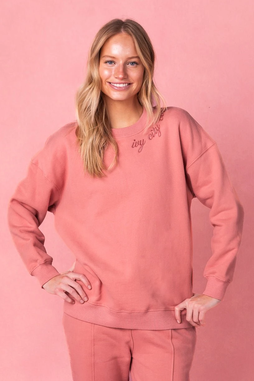 Ivy City Sweatshirt In Pink 2 Ivy City Sweatshirt In Pink - Image 2