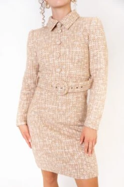 Jackie Dress In Taupe Boucle - FINAL SALE -Ivy City Co Dress JackieDress studio f23 6 658485