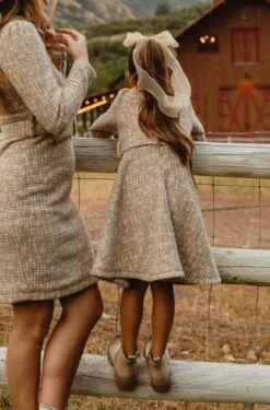 Mini Jackie Dress In Taupe Boucle - FINAL SALE -Ivy City Co Dress JackieTaupe QuietMeadows F23 04 960174