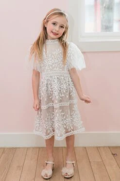 Mini Sicily Dress With Flutter Sleeves -Ivy City Co Dress LOVERS22 sicilyfluttersleeve momandme small3t 18 364 669825