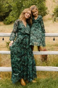 Laney Dress In Green Watercolor - FINAL SALE -Ivy City Co Dress LaneyGreen QuietMeadows F23 10 568260