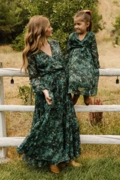 Mini Laney Dress In Green Watercolor - FINAL SALE -Ivy City Co Dress LaneyGreen QuietMeadows F23 13 406105