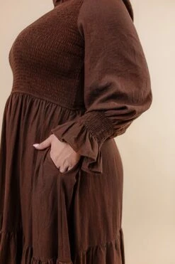 Leena Dress In Java - FINAL SALE -Ivy City Co Dress LeenaBrown Studio F23 2 484887