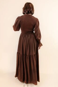 Leena Dress In Java - FINAL SALE -Ivy City Co Dress LeenaBrown Studio F23 7 998949