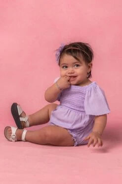 Baby Lennon Romper In Lavender -Ivy City Co Dress LennonBaby Studio Easter24 4 920561