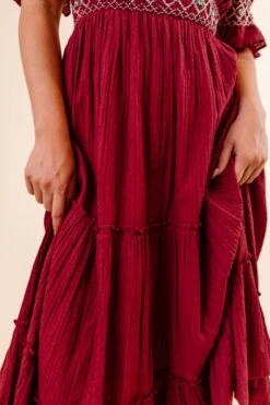 Liesl Midi Dress In Red - FINAL SALE -Ivy City Co Dress LisleMidiRed Studio F23 04 314302