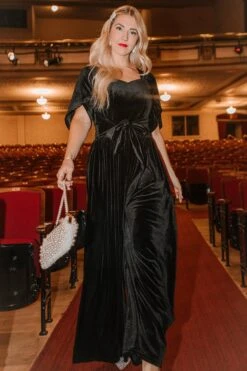 Ivy City Co Dress 8 Livi Jumpsuit In Black Velvet - FINAL SALE