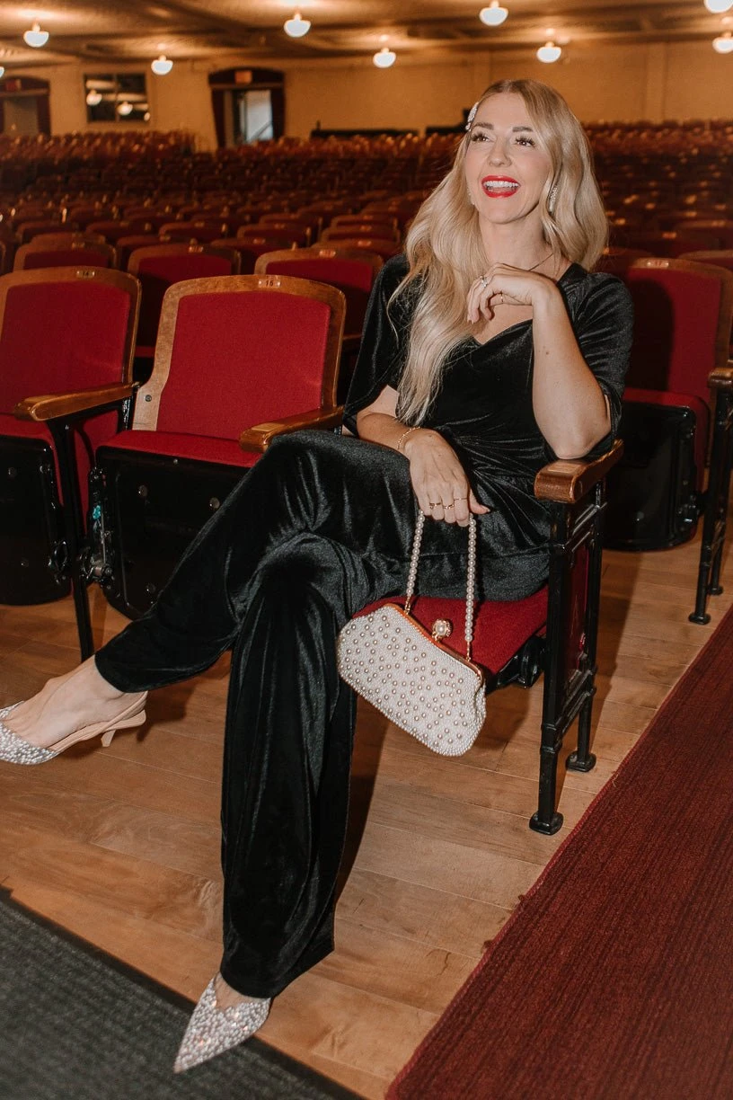 Livi Jumpsuit In Black Velvet - FINAL SALE 4 Livi Jumpsuit In Black Velvet - FINAL SALE - Image 4