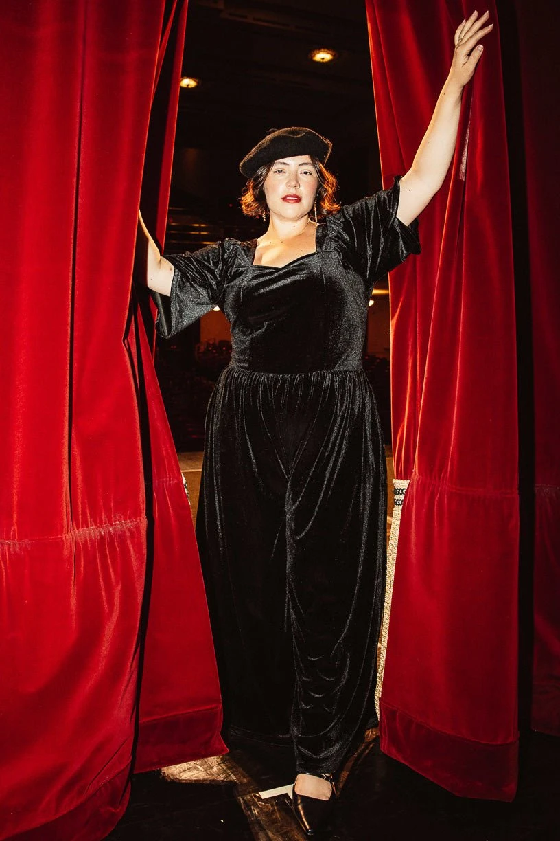 Livi Jumpsuit In Black Velvet - FINAL SALE 2 Livi Jumpsuit In Black Velvet - FINAL SALE - Image 2