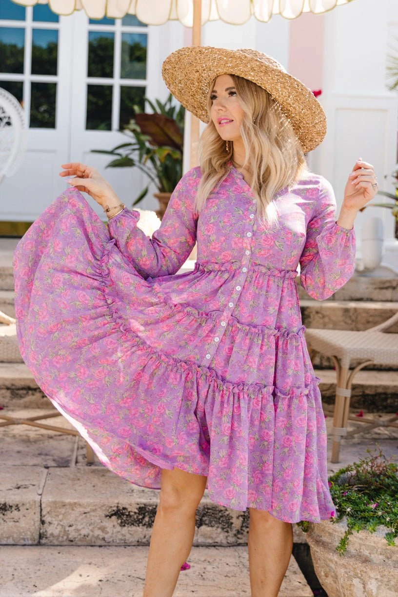 Lydia Dress In Pink Floral 1 Lydia Dress In Pink Floral