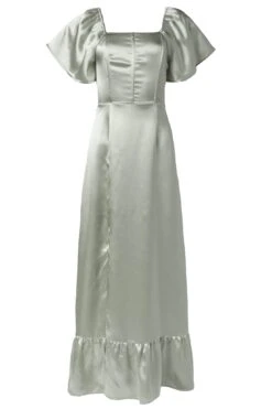 Maddie Dress In Sage Satin -Ivy City Co Dress MaddieDressinSageSatin2