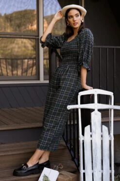 Madeline Jumpsuit In Plaid - FINAL SALE -Ivy City Co Dress MadelineJumpsuit Holiday1 2023 32