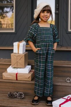 Mini Madeline Jumpsuit In Plaid - FINAL SALE -Ivy City Co Dress MadelineJumpsuit Holiday1 2023 39