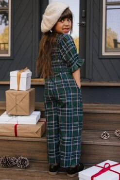 Mini Madeline Jumpsuit In Plaid - FINAL SALE -Ivy City Co Dress MadelineJumpsuit Holiday1 2023 45