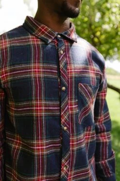 Madeline Men's Shirt In Navy Plaid - FINAL SALE -Ivy City Co Dress MadelineNavyPlaid4 795377
