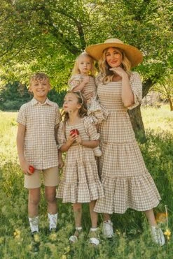 Madeline Boys Shirt In Tan Gingham - FINAL SALE 15 Madeline Boys Shirt In Tan Gingham - FINAL SALE -Ivy City Co Dress MadelineTanGingham F23 05 2141bfc2 54c9 435a b454 99dfe0a35213 273423