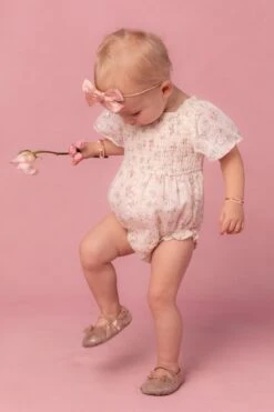 Baby Madison Romper In Eyelet Floral