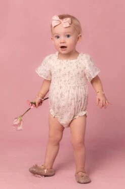 Baby Madison Romper In Eyelet Floral -Ivy City Co Dress Madison Studio 8