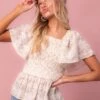 Madison Top In Eyelet Floral