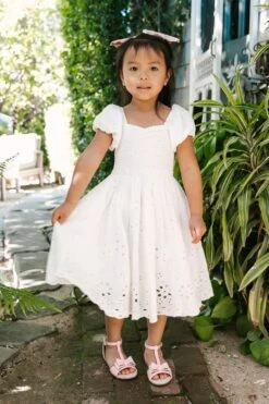 Mini Marigold Dress In White Eyelet -Ivy City Co Dress Marigold7 913084