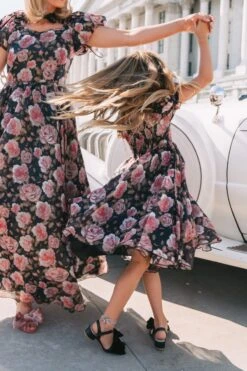 Mini Melody Dress In Midnight Rose -Ivy City Co Dress MelodyBlackFloral Capitol N23 35 369246