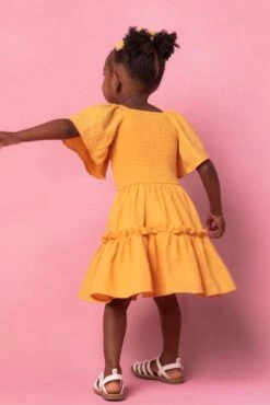 Mini Lennon Dress In Mustard -Ivy City Co Dress MiniLennonmustard Studio Spring24 4