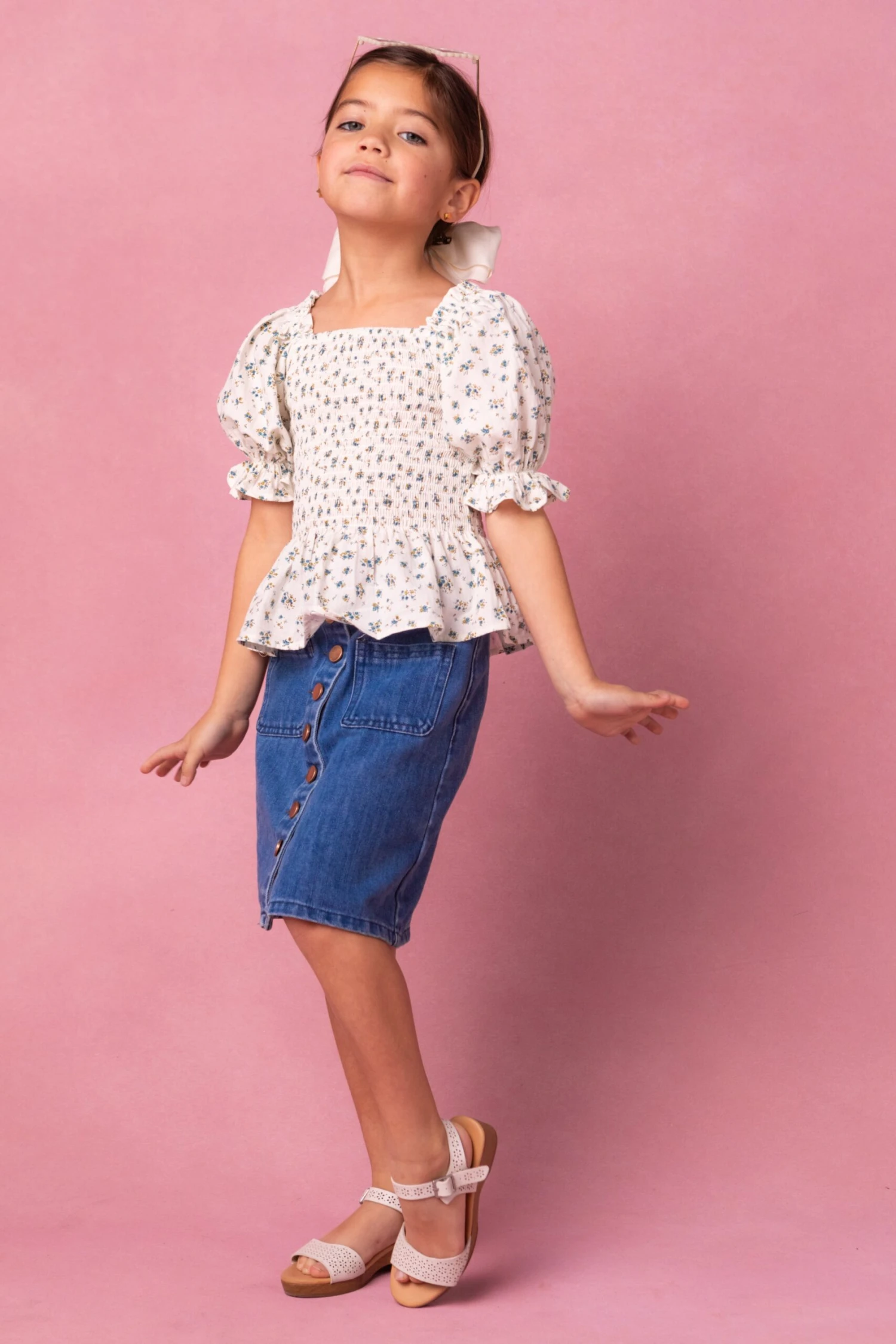 Mini Madeline Top In Blue 4 Mini Madeline Top In Blue - Image 4