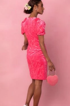 Nina Bow Dress In Pink Velvet 12 Nina Bow Dress In Pink Velvet -Ivy City Co Dress Nina 11