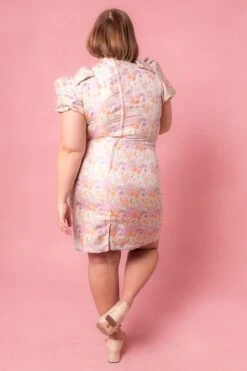Nina Bow Dress In Pastel Jacquard -Ivy City Co Dress NinaPastel Studio Spring1 12 682401