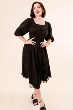 Do-Re-Mi Dress In Black - FINAL SALE 28 Do-Re-Mi Dress In Black - FINAL SALE -Ivy City Co Dress Noir Collection 098 812715