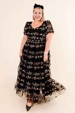 Athena Dress In Black - FINAL SALE -Ivy City Co Dress Noir Collection 109 328915