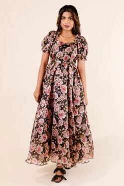 Melody Dress In Midnight Rose -Ivy City Co Dress Noir Collection 176 969958