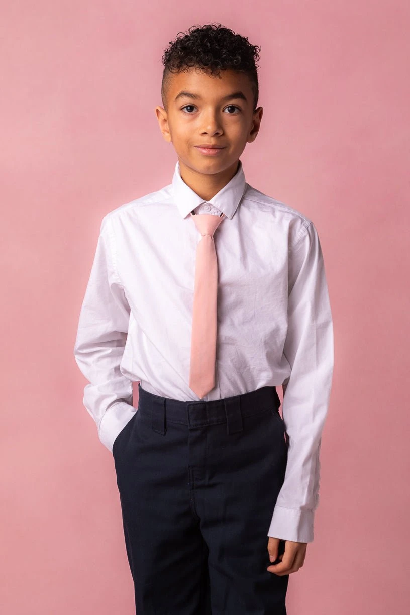Boys Max Tie In Spring Pink 2 Boys Max Tie In Spring Pink - Image 2