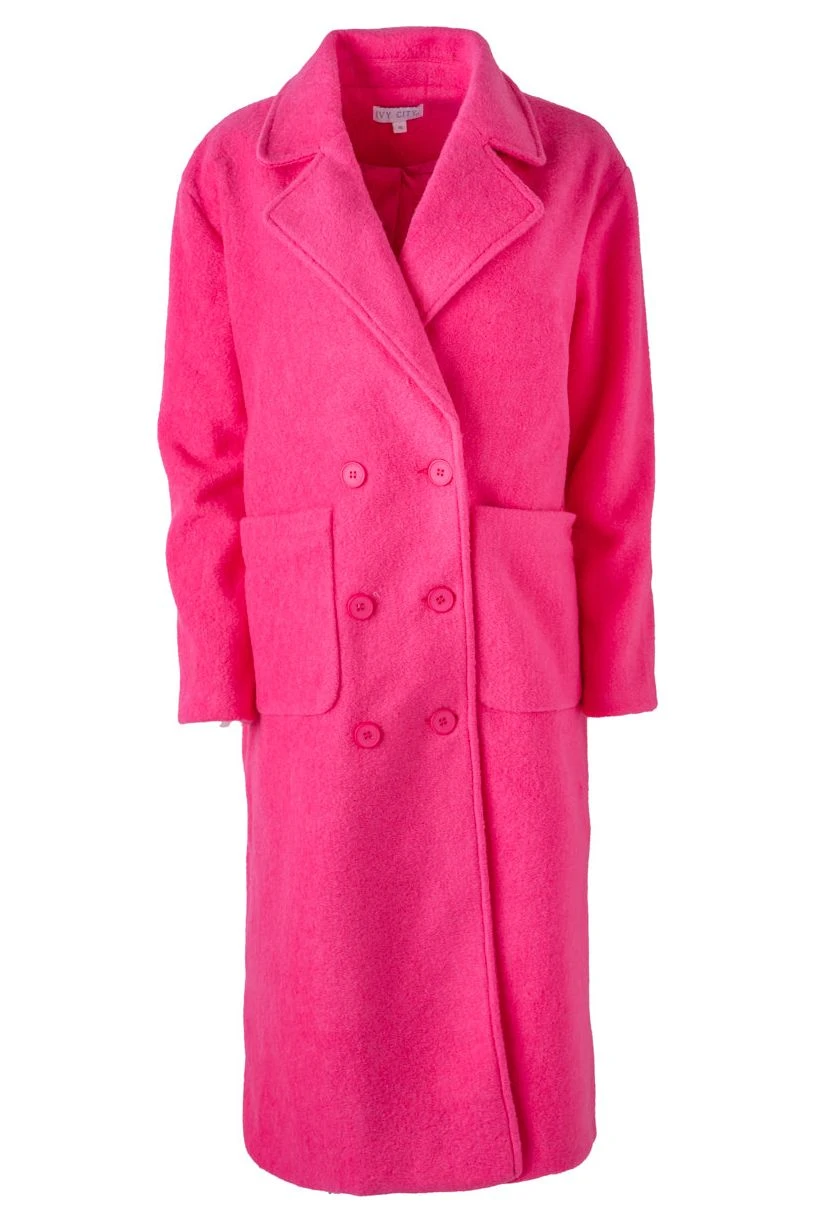 Polly Coat In Hot Pink 2 Polly Coat In Hot Pink - Image 2