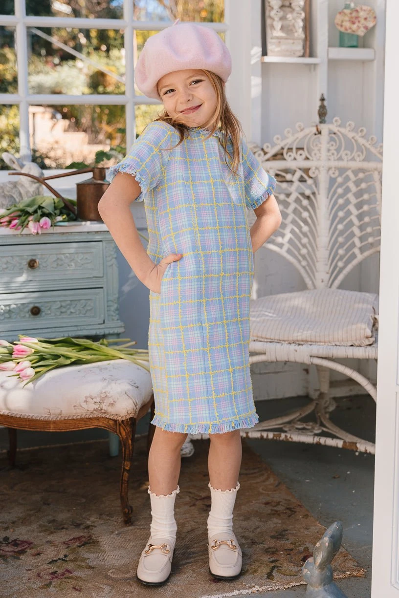 Mini Reese Shift Dress In Periwinkle Blue 1 Mini Reese Shift Dress In Periwinkle Blue