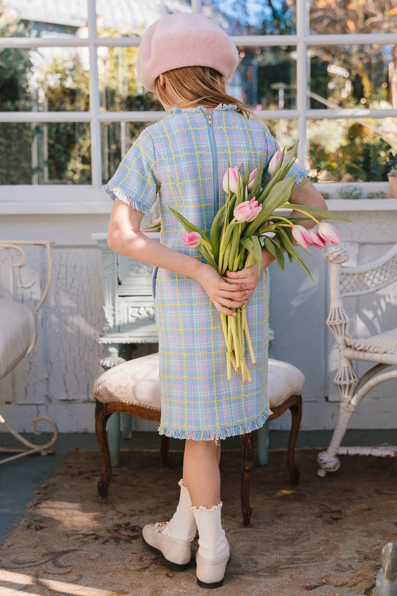 Mini Reese Shift Dress In Periwinkle Blue 2 Mini Reese Shift Dress In Periwinkle Blue - Image 2