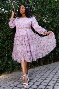 Catherine Midi Dress In Lavender -Ivy City Co Dress RemiCurve Studio Easter24 7 752778