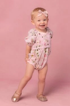 Baby Roselyn Romper In Pink 11 Baby Roselyn Romper In Pink -Ivy City Co Dress RoselynPink Studio 1