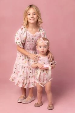 Baby Roselyn Romper In Pink 8 Baby Roselyn Romper In Pink -Ivy City Co Dress RoselynPink Studio 3