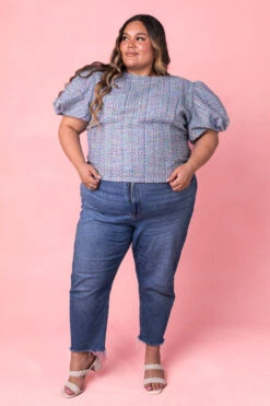 Roxie Top In Blue Tweed -Ivy City Co Dress RoxieBlueTop Studio Spring3 1