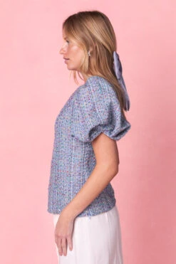 Roxie Top In Blue Tweed -Ivy City Co Dress RoxieBlueTop Studio Spring3 10